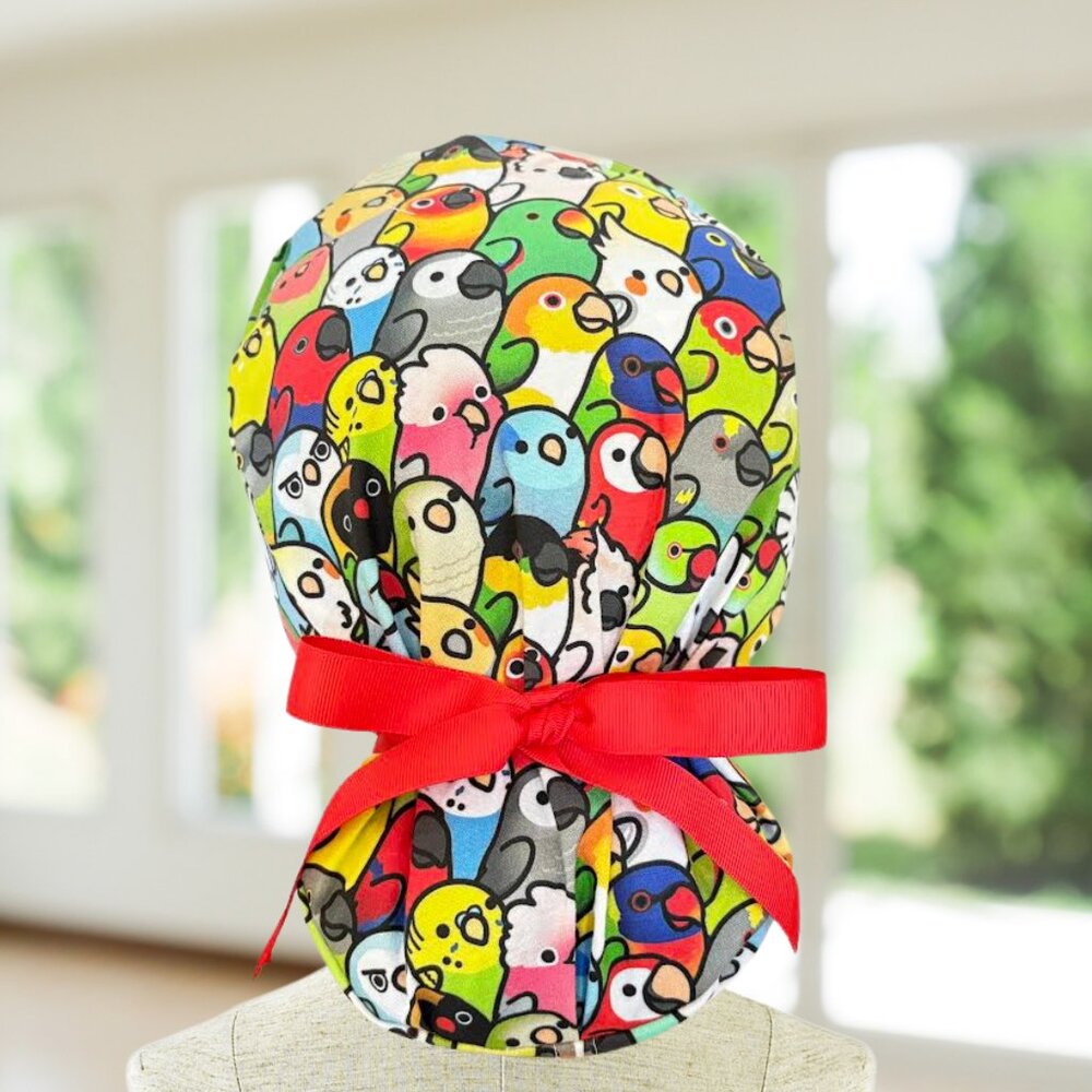 Premium EveryBirdy~ Ponytail Scrub Cap, Surgical Hat, OR, MC, RN, Cap, Gift.